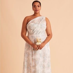 Birdy Grey Kira One Shoulder Sage Floral Bridesmaid Dress
